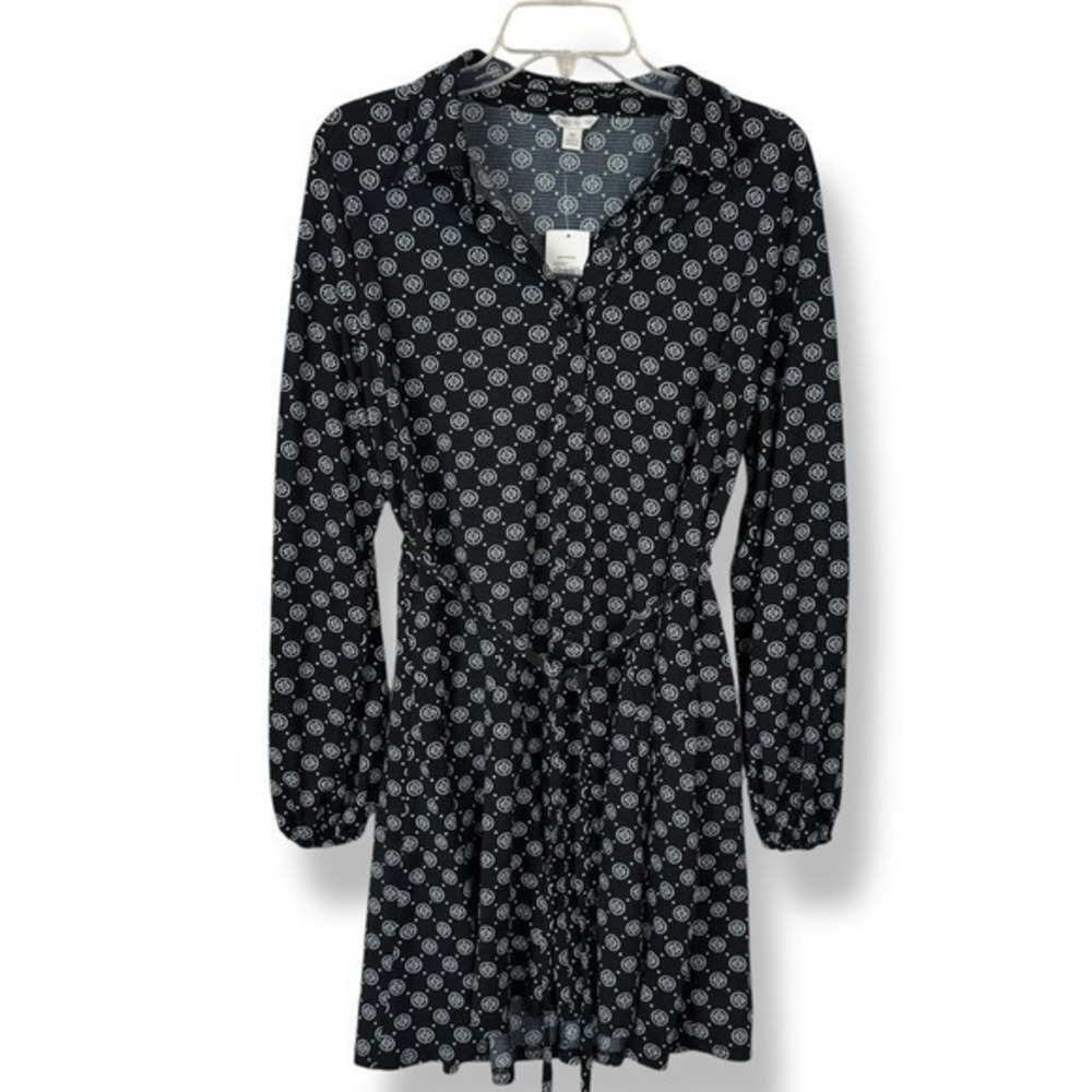Cato Geometric Shirt Dress Size Medium Office Corporate Chic Career Preppy New